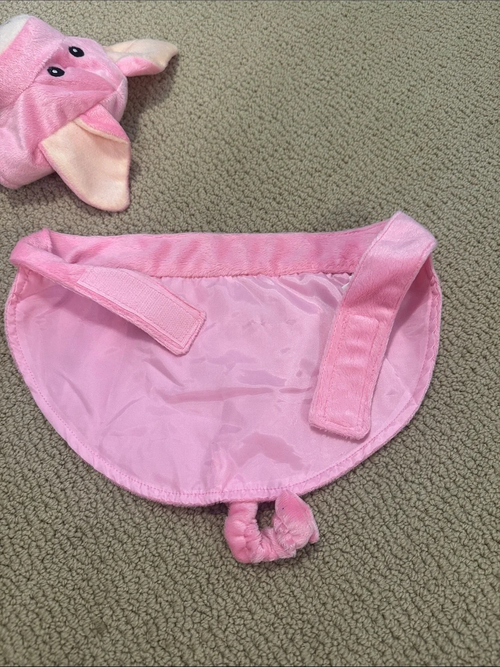 Plush Pink Pig Costume Cape and Hat for Dogs - Cute Pet Dress-Up - M/L